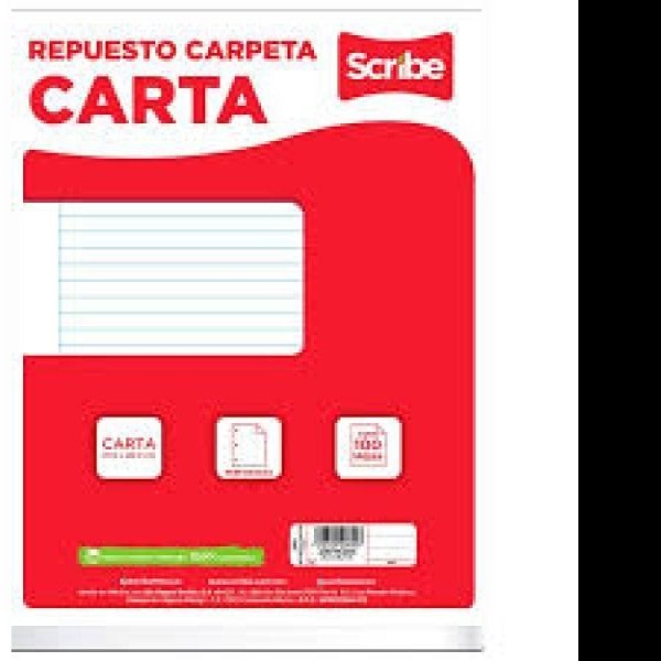 HOJA PCARPETA CTA. SCRIBE 3400 RAYA PAQ.C100H. C.24